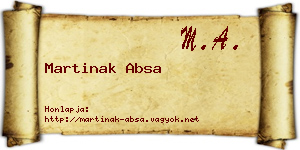 Martinak Absa névjegykártya